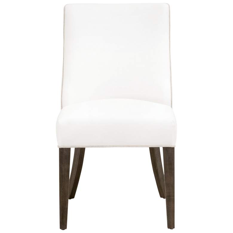 Image 1 Orient Express Duet 26 1/2" Dark Wood Linen Dining Chair Set of 2