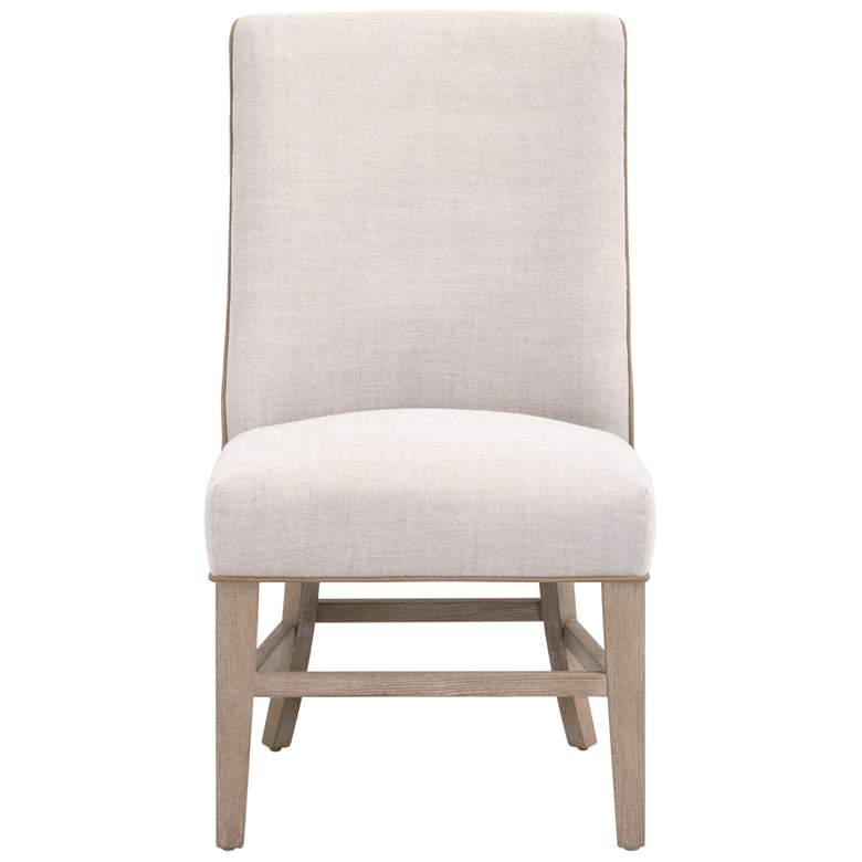 Image 1 Orient Express Duet 29 1/2" Light Wood Bisque Linen Head Dining Chair
