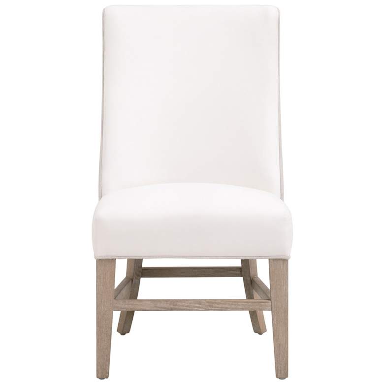 Image 1 Orient Express Duet 29 1/2" Light Wood White Linen Head Dining Chair