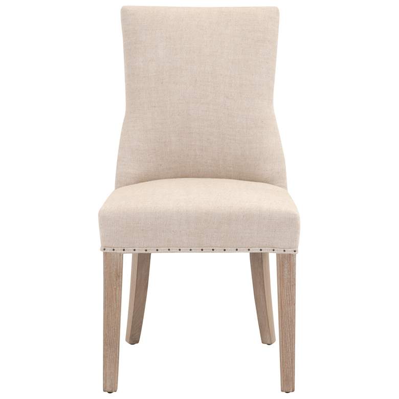 Image 1 Orient Express Lourdes 26 3/4" Bisque Linen Dining Chairs Set of 2