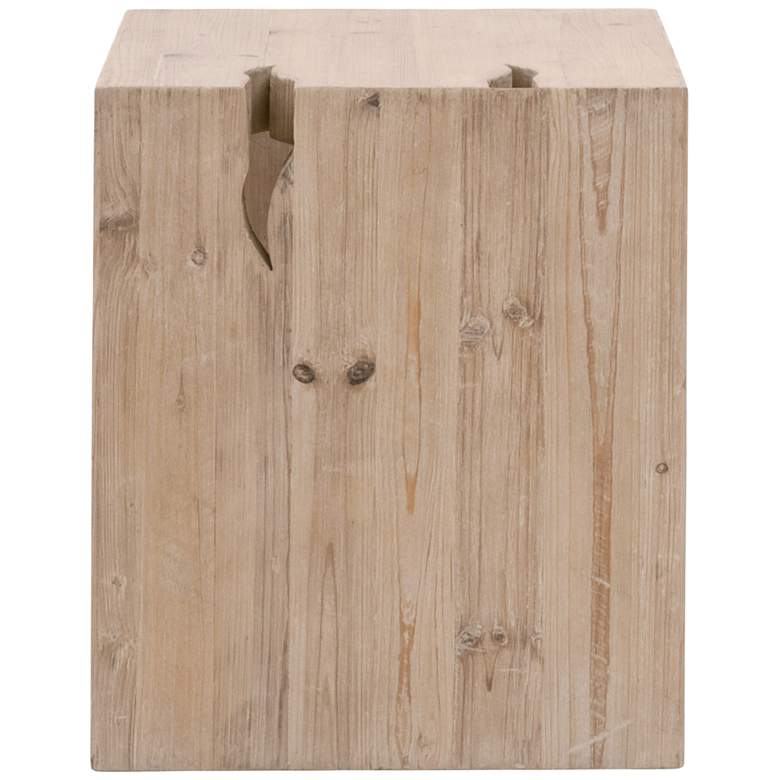 Image 2 Orient Express Reed 24" Wide Smoke Gray Pine Wood End Table more views