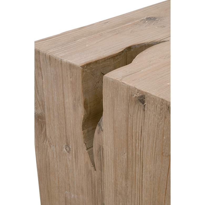 Image 4 Orient Express Reed 24" Wide Smoke Gray Pine Wood End Table more views