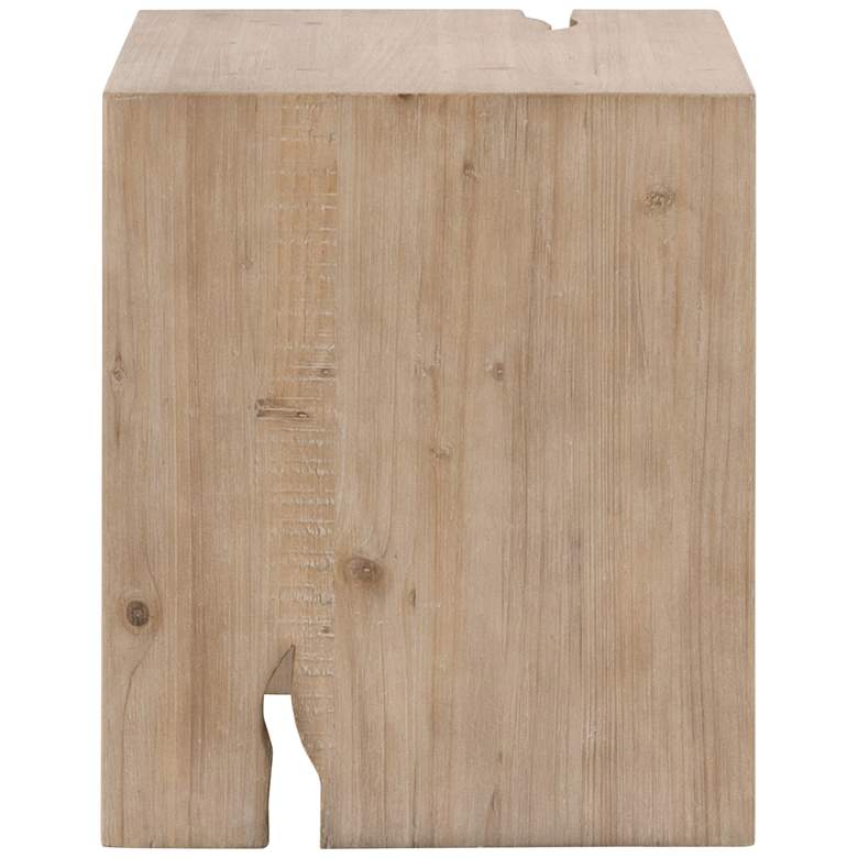 Image 5 Orient Express Reed 24" Wide Smoke Gray Pine Wood End Table more views