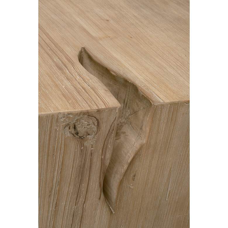 Image 7 Orient Express Reed 24" Wide Smoke Gray Pine Wood End Table more views