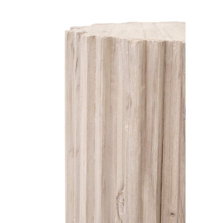 Image 3 Orient Express Roma 22" Wide White-Washed Wood Round End Table more views