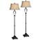 Orienta Dark Oil-Rubbed Bronze and Gold Floor Lamps Set of 2