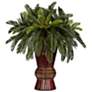 Oriental Cycas Grass 29" High Faux Plant in a Bamboo Vase