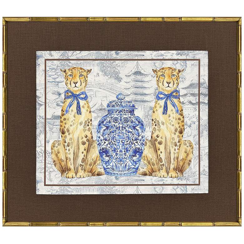 Image 2 Oriental Leopards 33"W x 29"H Framed Art