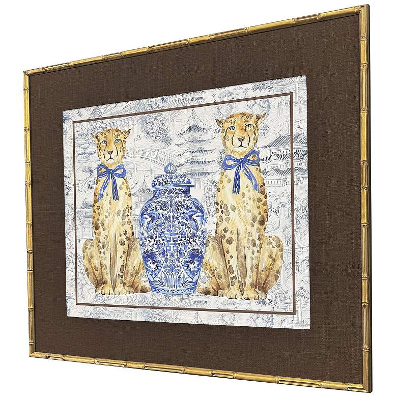 Image 3 Oriental Leopards 33"W x 29"H Framed Art more views