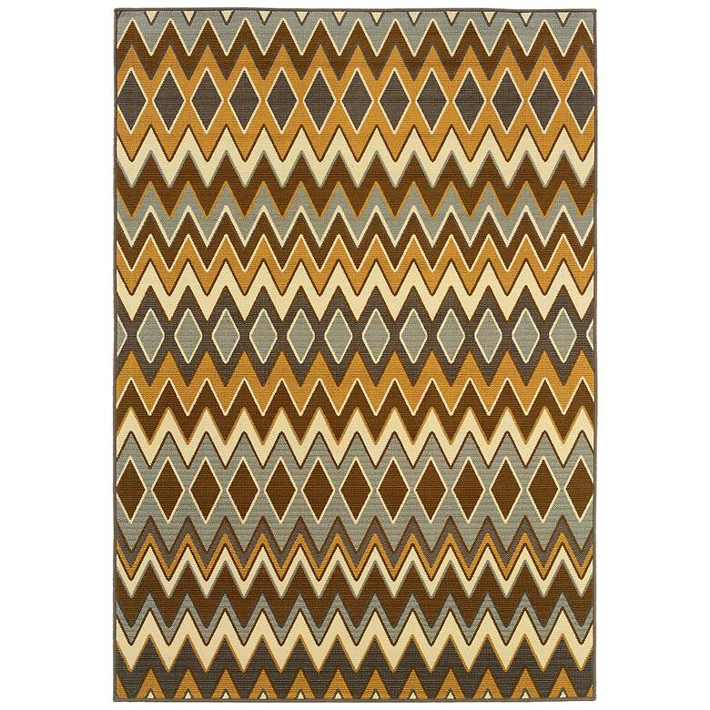 Image 1 Oriental Weavers 1732D 5'3"x7'6" Chevron Outdoor Rug