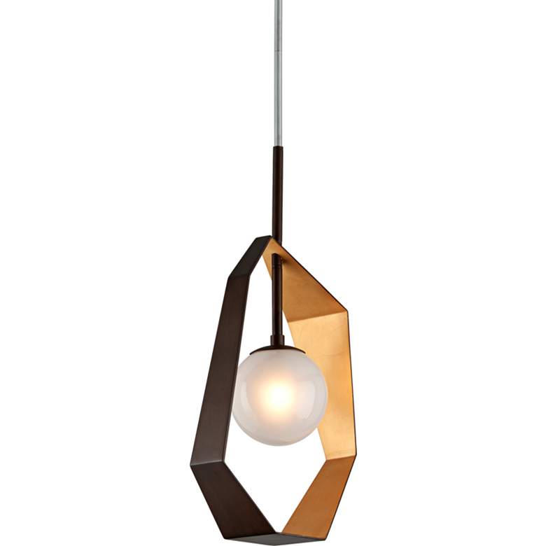 Image 2 Origami 11 1/2" Wide Bronze LED Mini Pendant