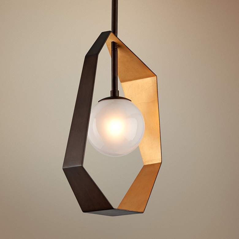 Image 1 Origami 11 1/2" Wide Bronze LED Mini Pendant