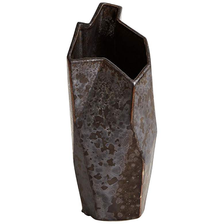 Image 1 Origami 11 inch High Reactive Bronze Ceramic Decorative Vase