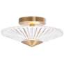 Origami 12" Wide Aged Brass Clear Crystal 1-Light Semi-Flush Mount