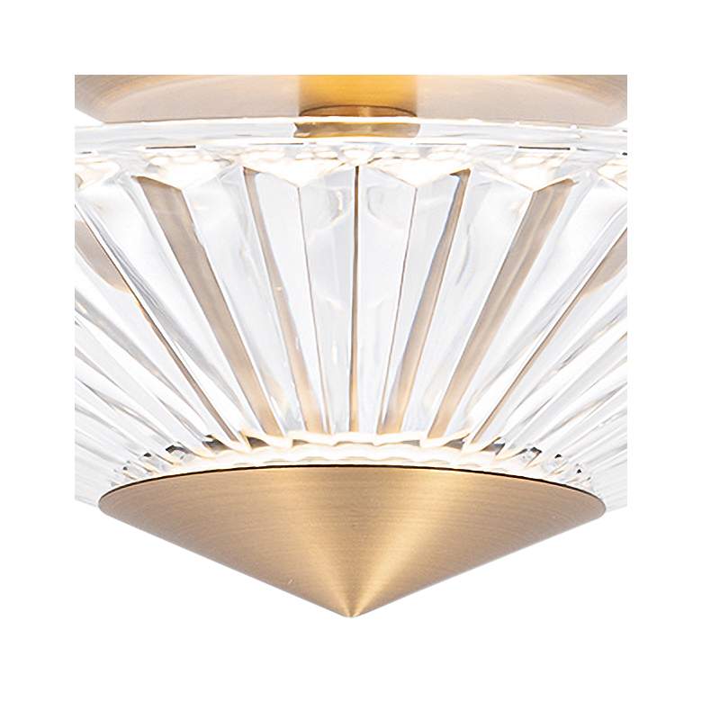 Image 3 Origami 12" Wide Aged Brass Clear Crystal 1-Light Semi-Flush Mount more views