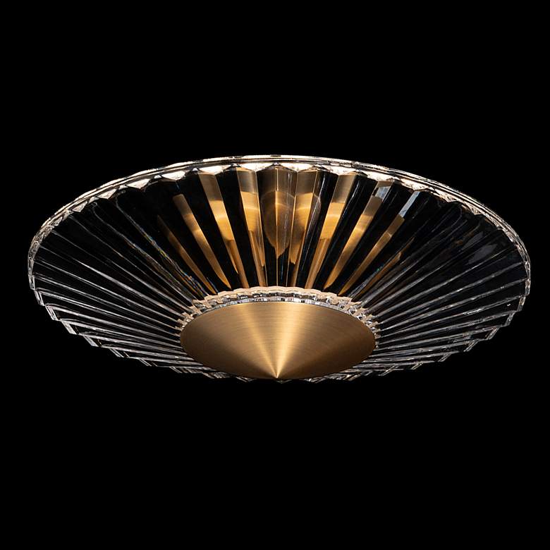 Image 4 Origami 12" Wide Aged Brass Clear Crystal 1-Light Semi-Flush Mount more views
