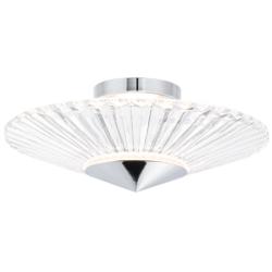 Origami 12&quot; Wide Polished Chrome Crystal LED Ceiling Light