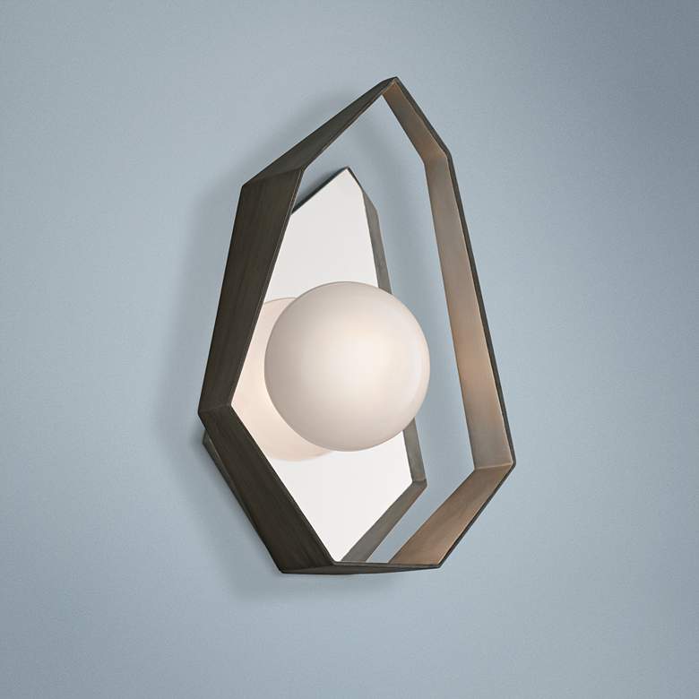 Image 1 Origami 14 1/2"High Graphite with Silver LED Wall Sconce