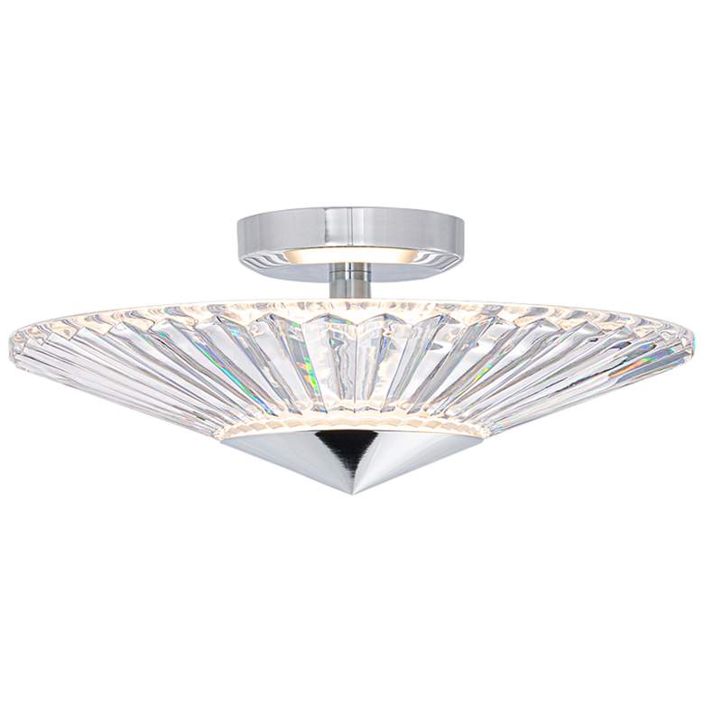 Image 1 Origami 16 inch Wide Polished Chrome LED Crystal Ceiling Light