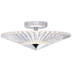 Origami 16&quot; Wide Polished Chrome LED Crystal Ceiling Light