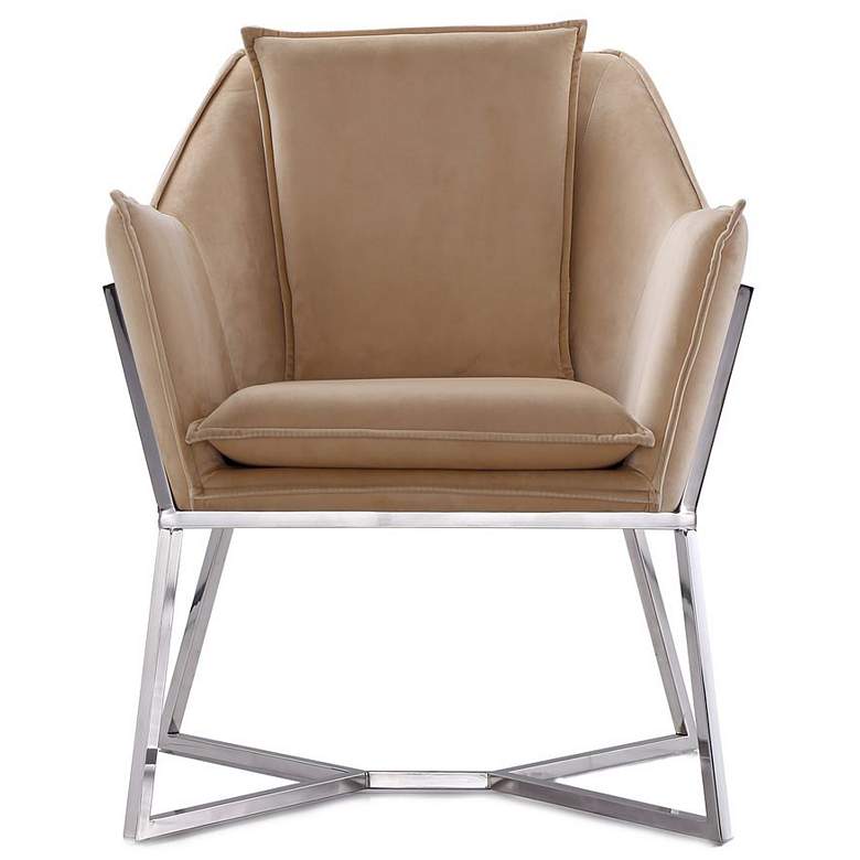 Image 1 Origami Velvet Accent Chair in Fawn