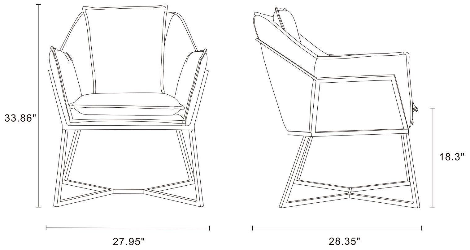 Image 3 Origami Velvet Accent Chair in Fawn more views