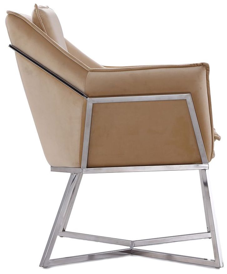 Image 5 Origami Velvet Accent Chair in Fawn more views