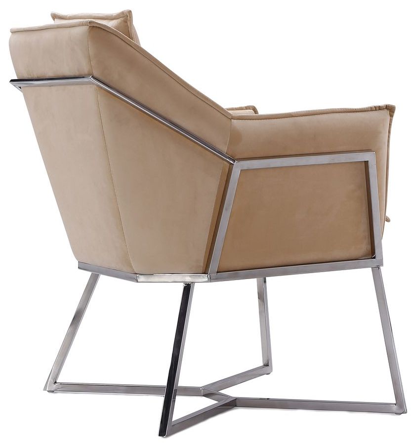 Image 6 Origami Velvet Accent Chair in Fawn more views
