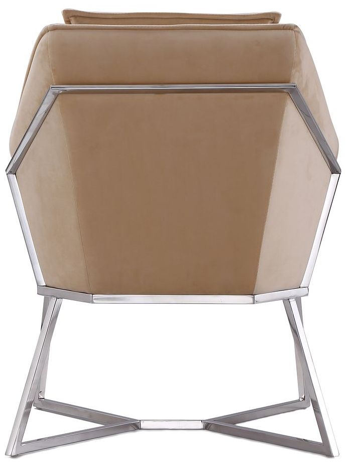 Image 7 Origami Velvet Accent Chair in Fawn more views