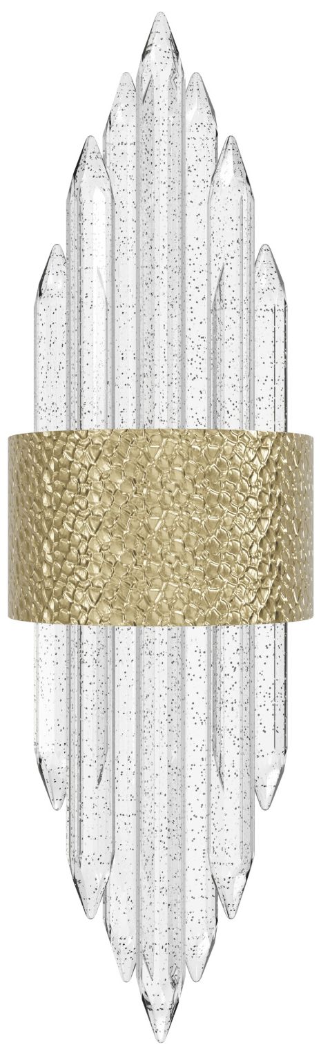 Original Aspen 22"H Bub. Crystal Rods LED Sconce Hammered Brass