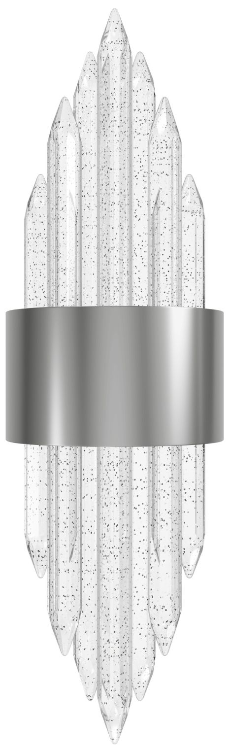Original Aspen 22"H Bubbled Crystal Rods LED Sconce Pol. Nickel