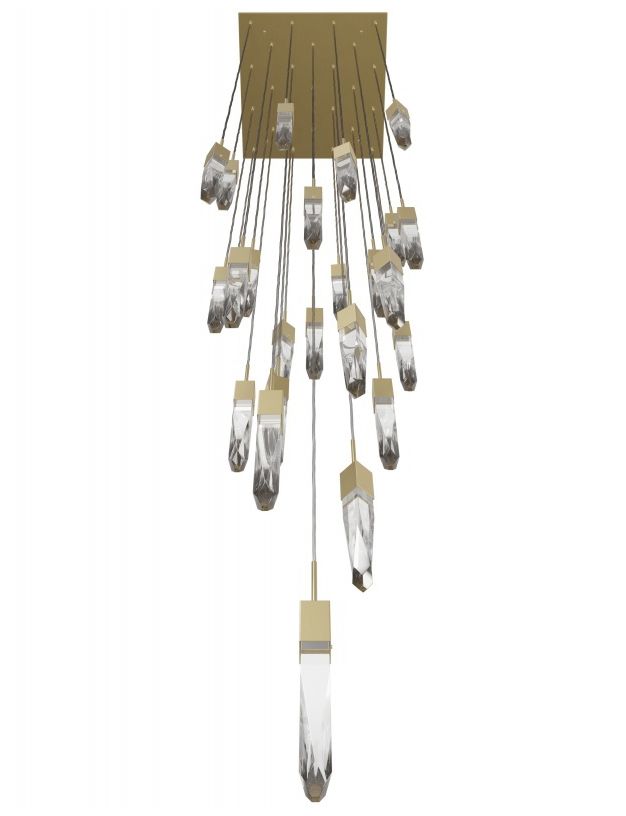 Image 2 Original Aspen 25-Lt 28"W Chandelier Brushed Brass/Clear Crystals more views