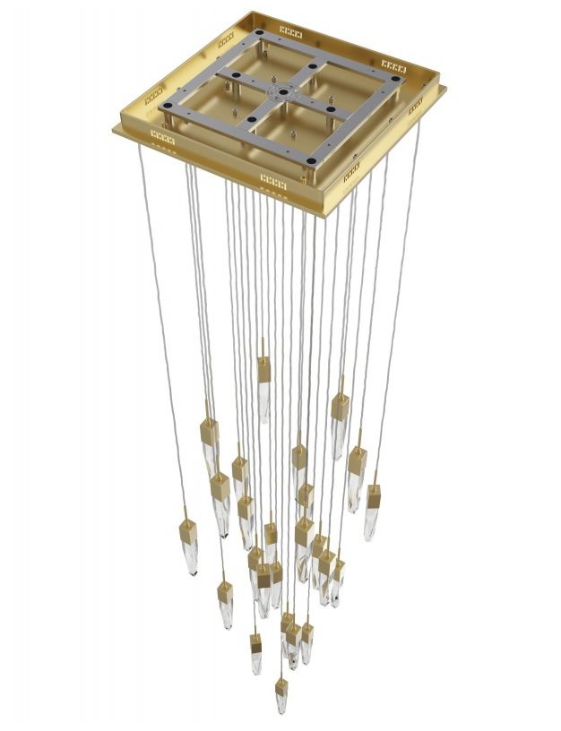 Image 3 Original Aspen 25-Lt 28"W Chandelier Brushed Brass/Clear Crystals more views