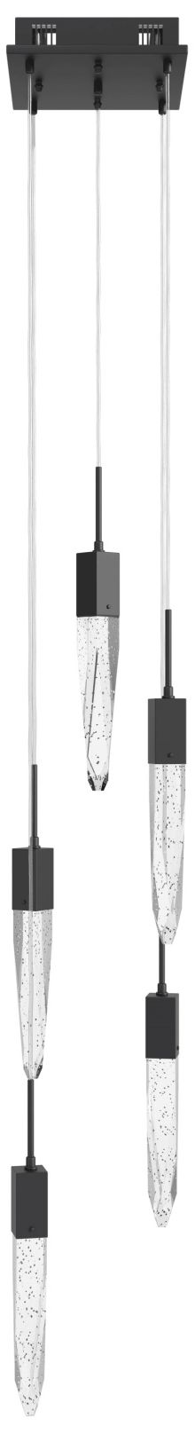 Original Aspen 5-Light 12"W LED Chandelier Black/Bubbled Crystals
