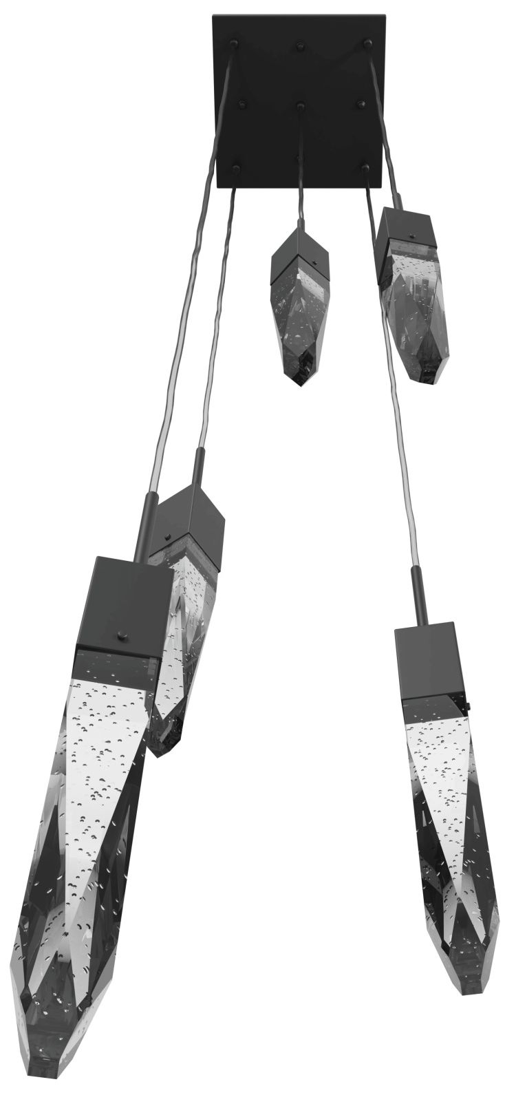 Image 2 Original Aspen 5-Light 12"W LED Chandelier Black/Bubbled Crystals more views