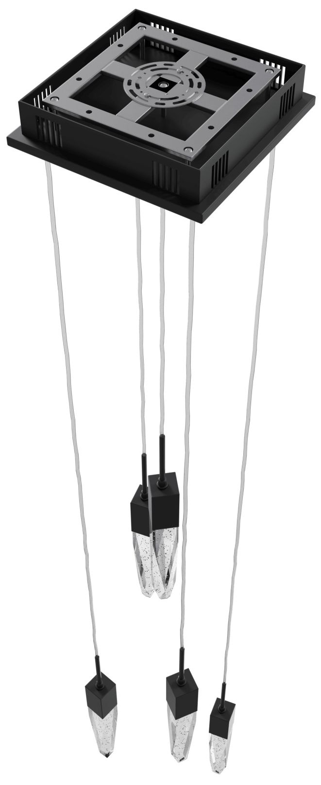 Image 3 Original Aspen 5-Light 12"W LED Chandelier Black/Bubbled Crystals more views