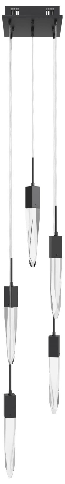 Original Aspen 5-Light 12"W LED Chandelier Black/Clear Crystals