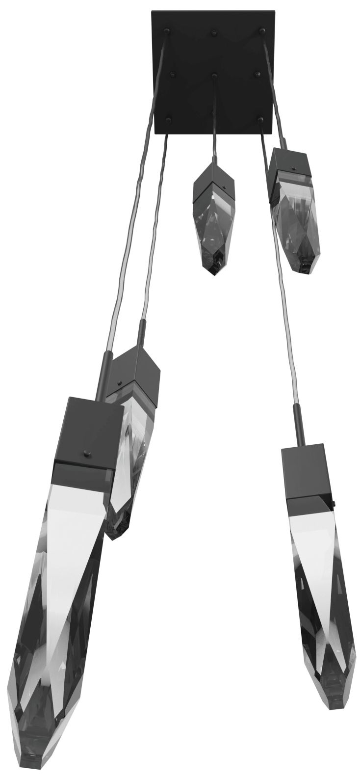 Image 2 Original Aspen 5-Light 12"W LED Chandelier Black/Clear Crystals more views