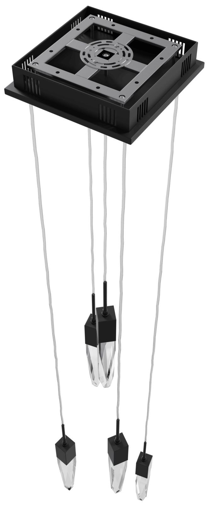 Image 3 Original Aspen 5-Light 12"W LED Chandelier Black/Clear Crystals more views