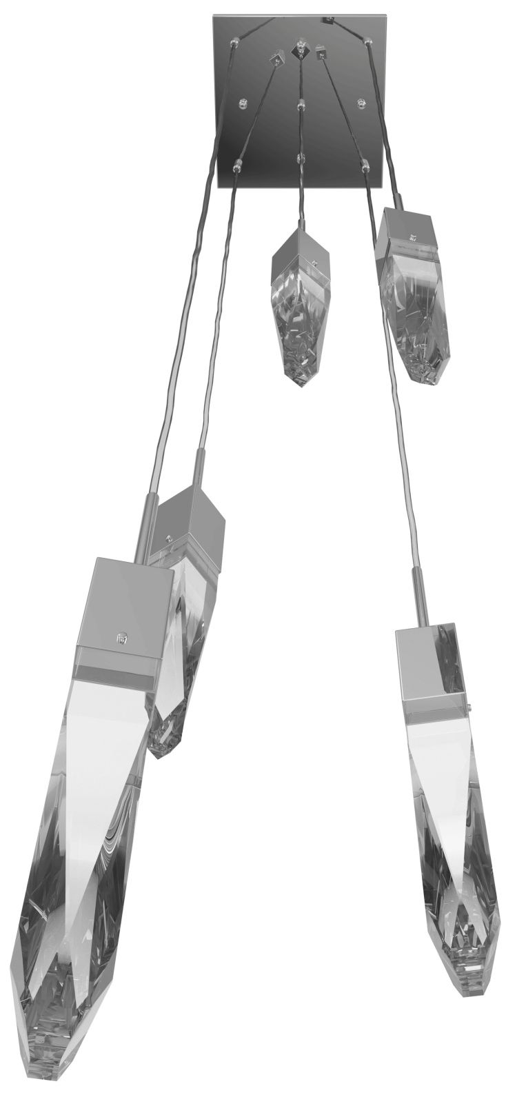 Image 2 Original Aspen 5-Light 12"W LED Chandelier Chrome/Clear Crystals more views