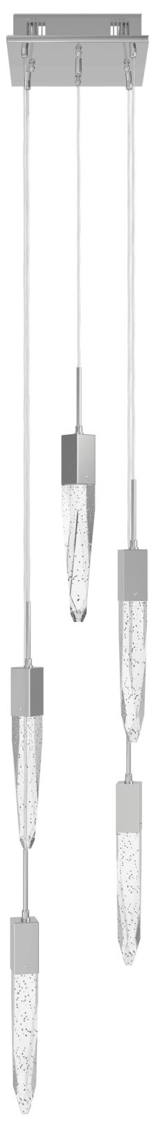 Original Aspen 5-Lt 12"W LED Chandelier Chrome/Bubbled Crystals