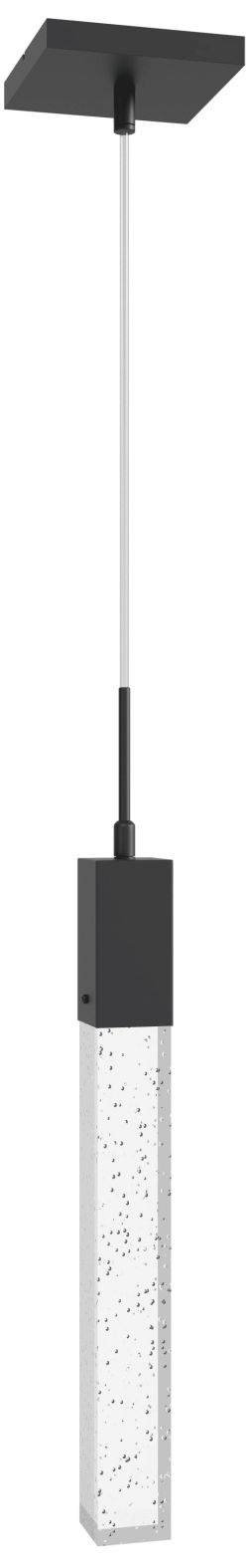 Original Glacier 1-Light 2"W LED Pendant in Black/Bubbled Crystal