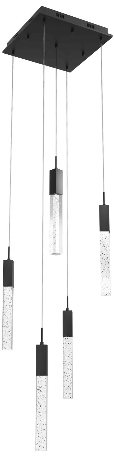 Image 2 Original Glacier 11 3/4" Wide Matte Black 5-Light LED Pendant more views