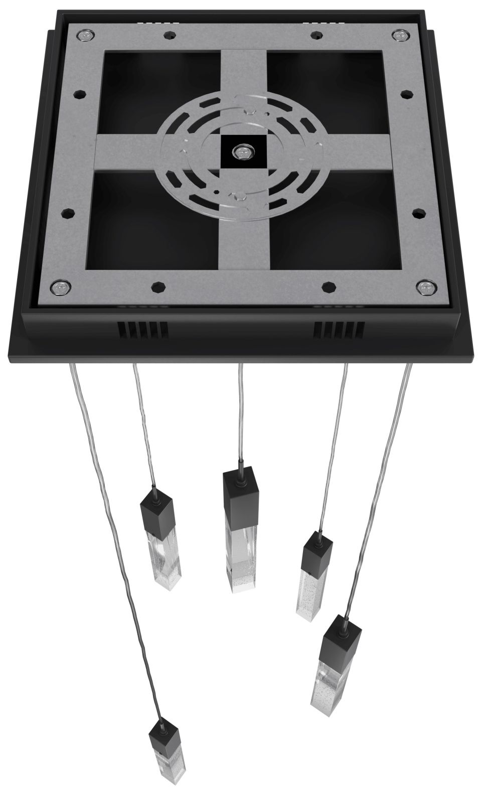 Image 3 Original Glacier 11 3/4" Wide Matte Black 5-Light LED Pendant more views
