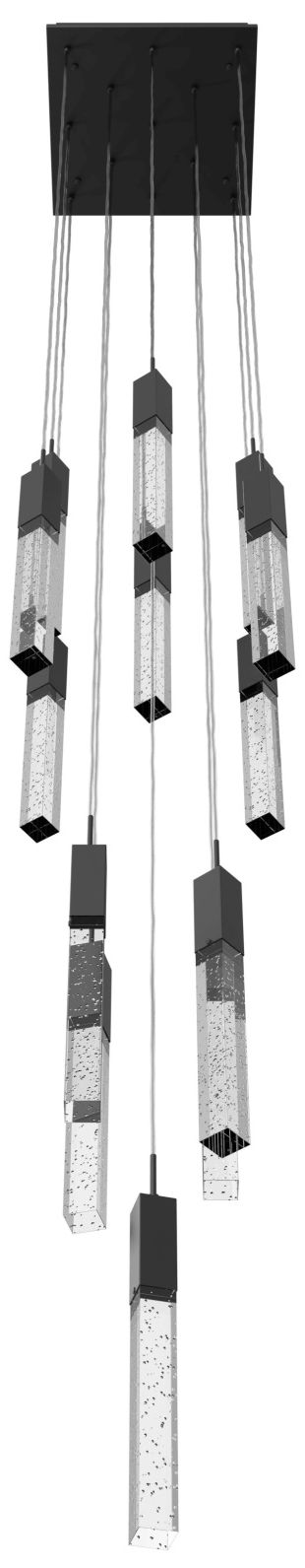 Image 2 Original Glacier 13-Light 20"W Chandelier Black/Bubbled Crystals more views