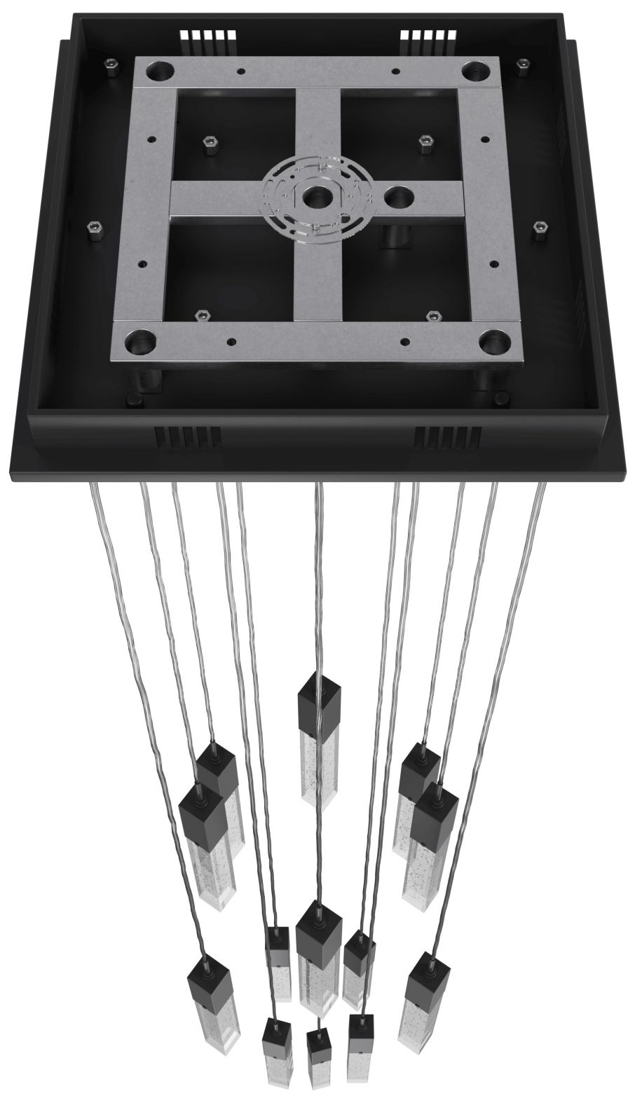 Image 3 Original Glacier 13-Light 20"W Chandelier Black/Bubbled Crystals more views