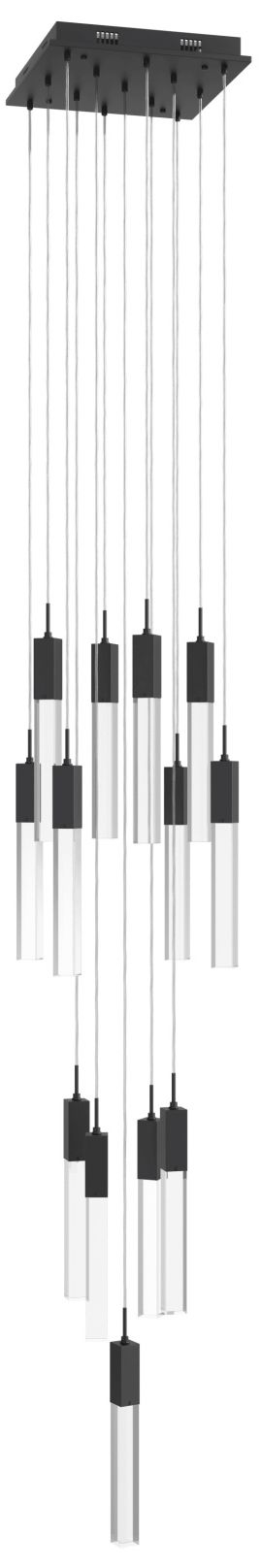 Original Glacier 13-Light 20"W Chandelier in Black/Clear Crystals