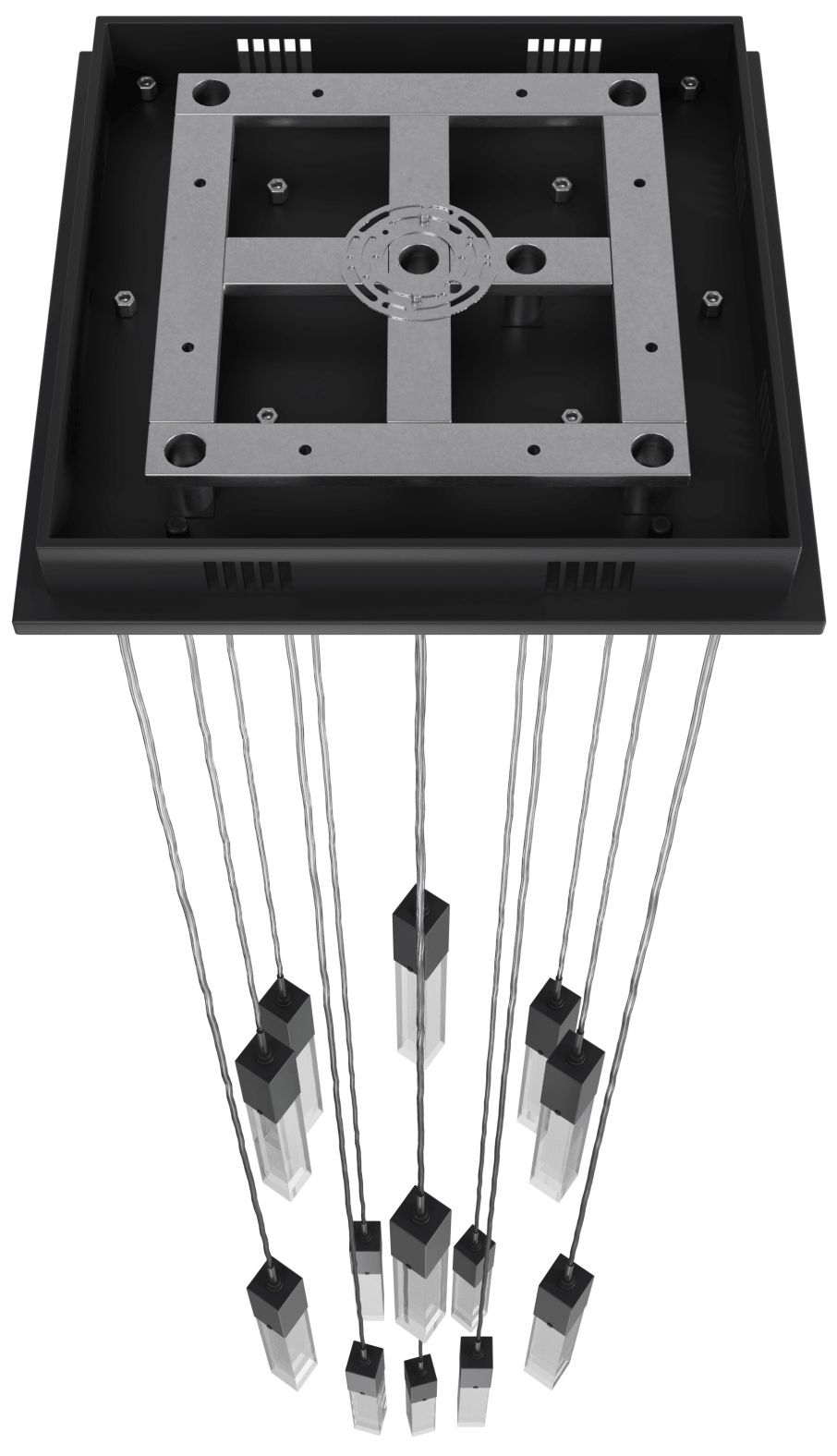 Image 3 Original Glacier 13-Light 20"W Chandelier in Black/Clear Crystals more views