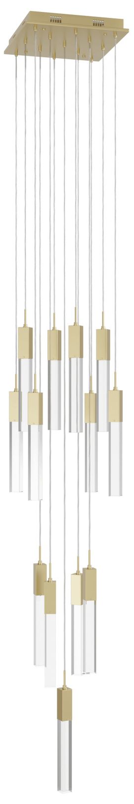 Original Glacier 13-Lt 20"W Chand. Brushed Brass/Clear Crystals