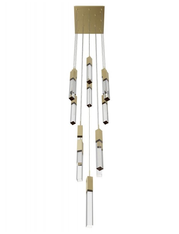 Image 2 Original Glacier 13-Lt 20"W Chand. Brushed Brass/Clear Crystals more views